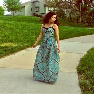 Green dress with straps